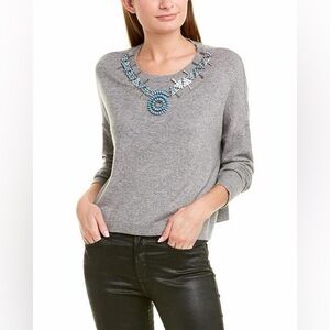 The Kooples Grey Turquoise
Jeweled Wool / Cashmere Sweater